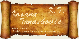 Kosana Tanasković vizit kartica